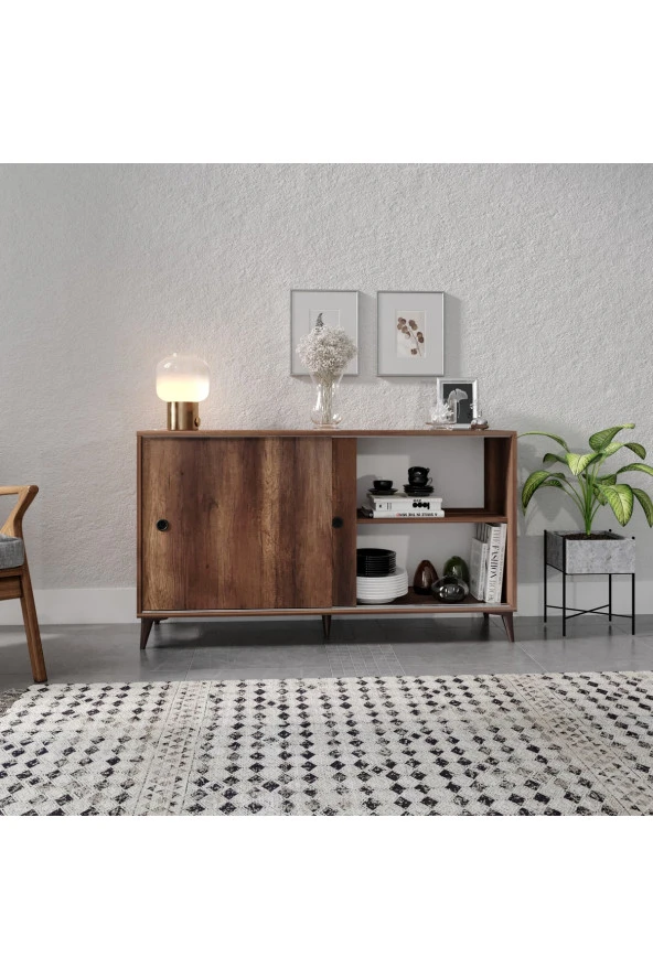 KZNMOB HOME Joker Çok Amaçlı Sürgülü Konsol Barok Meşe- Tamamı 1. Kalite Mdf - 4