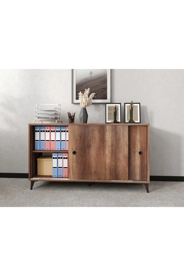 KZNMOB HOME Joker Ofis Dolabı, Dosya Dolabı Barok Meşe - Tamamı 1. Kalite Mdf - 5