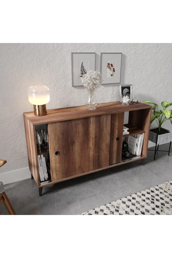 KZNMOB HOME Joker Çok Amaçlı Sürgülü Konsol Barok Meşe- Tamamı 1. Kalite Mdf - 5