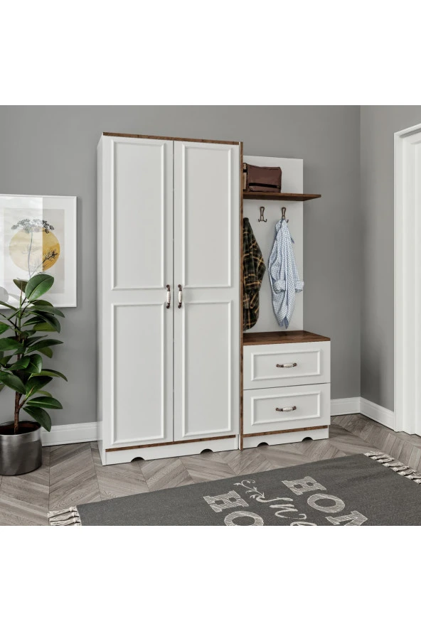 KZNMOB HOME Kartopu Modüler Country Portmanto, Vestiyer, Ayakkabılık - Tamamı 1. Kalite Mdf - 4