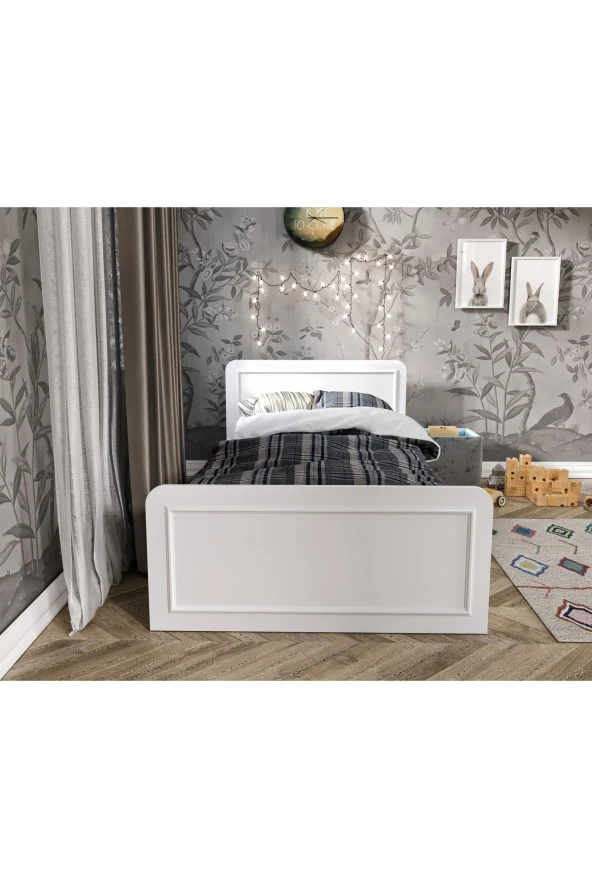 KZNMOB HOME Snow Tek Kişilik Country Tarzı Mdf Karyola - 100cm X 200cm Ölçülerinde - 3