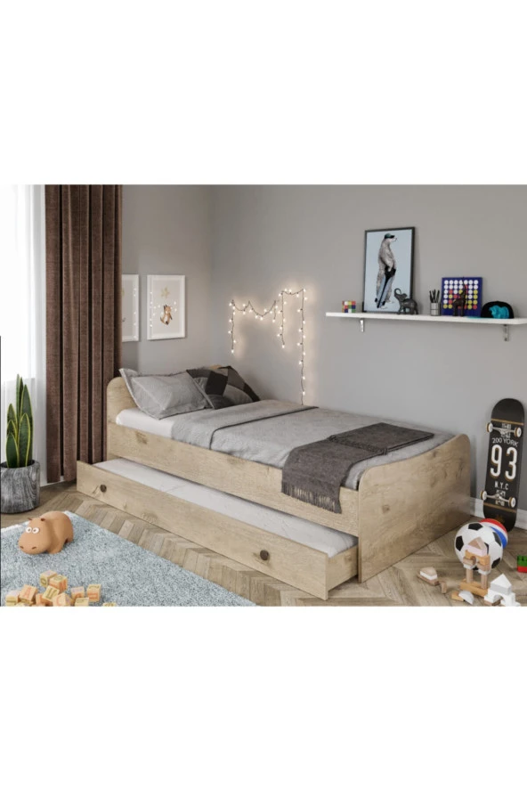 KZNMOB HOME Selen Yavrulu Karyola Meşe - Tamamı 1. Kalite Mdf - 2