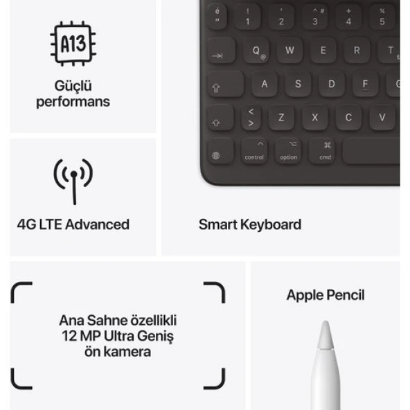 Apple iPad (9. Nesil) Wi-Fi + Cellular 64 GB MK493TU/A - Silver - 8