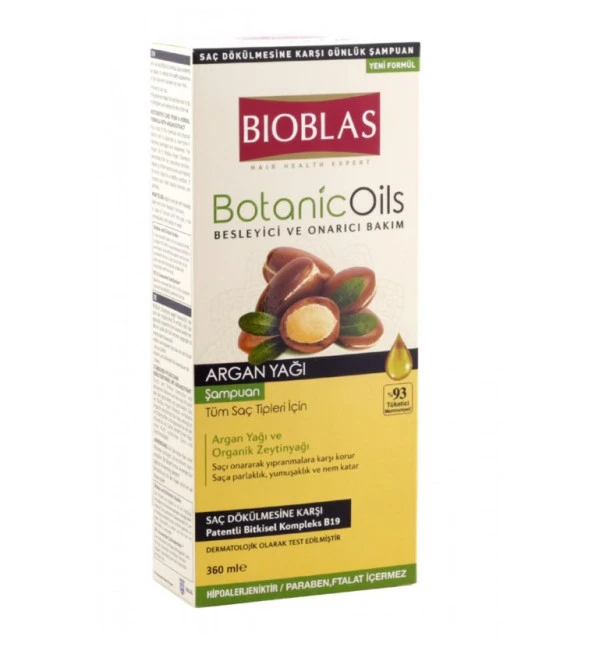Bioblas Botanic Oils Argan Yağı İçeren Saç Dökülmesine Karşı Şampuan 360 Ml 8680512627371