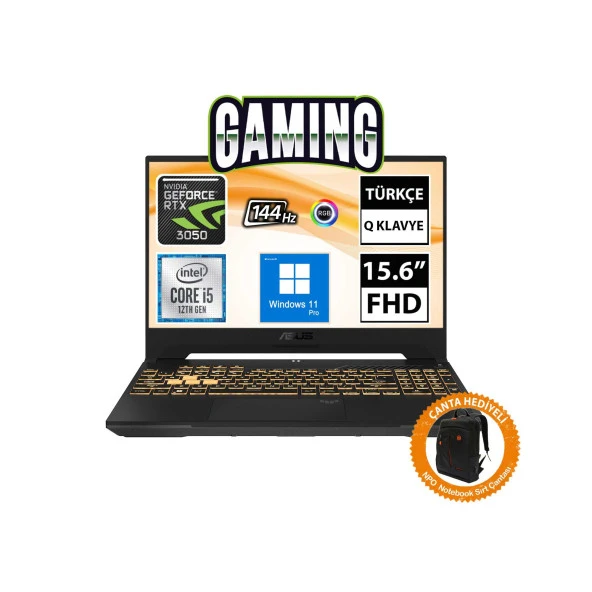 Asus TUF Gaming F15 FX507ZC4-HN205A14 i5-12500H 8GB 512SSD RTX3050 15.6" FullHD W11P Taşınabilir Bilgisayar-CNT015