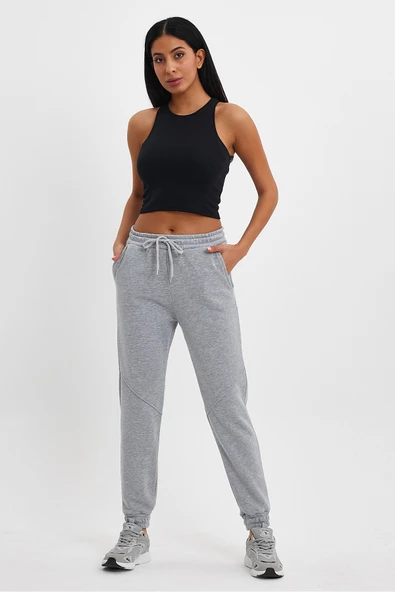 Kadın 3 İplik Kalın Rahat Kalıp Eşofman Altı spr24ea96 - Resim 9