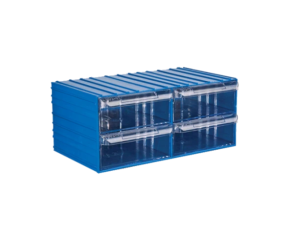 Hipaş Plastik - 4 Şeffaf Çekmeceli Kutu - 401-4