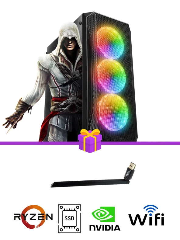 RAMTECH HARRY AMD RYZEN 5 5500 Rtx 4060 16Gb Ram 512Gb M2 Ssd Oyuncu Bilgisayarı
