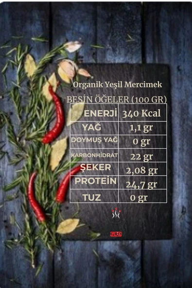 GRD Organik Yeşil Mercimek 1000 gr - 3