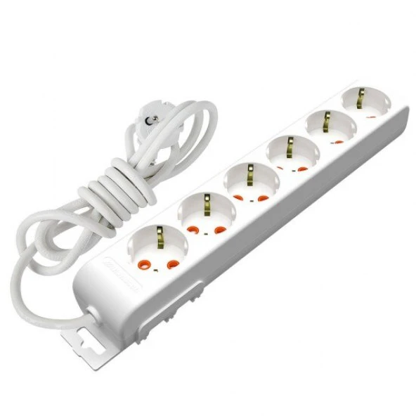 Mutlusan Rı-Tech Altılı Topraklı Grup Priz Çocuk Korumalı Kablolu 3 M