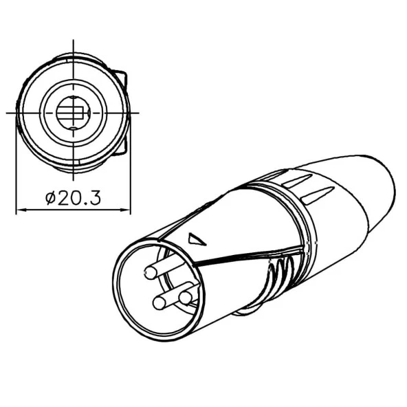 Enova XL23MB Erkek XLR Audio Konnektör - 4