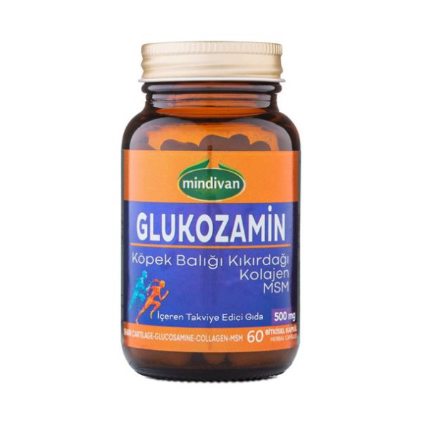Mindivan Glukozamin Köpek Balık Kıkırdağı Kolajen MSM Kapsül 60x500 mg