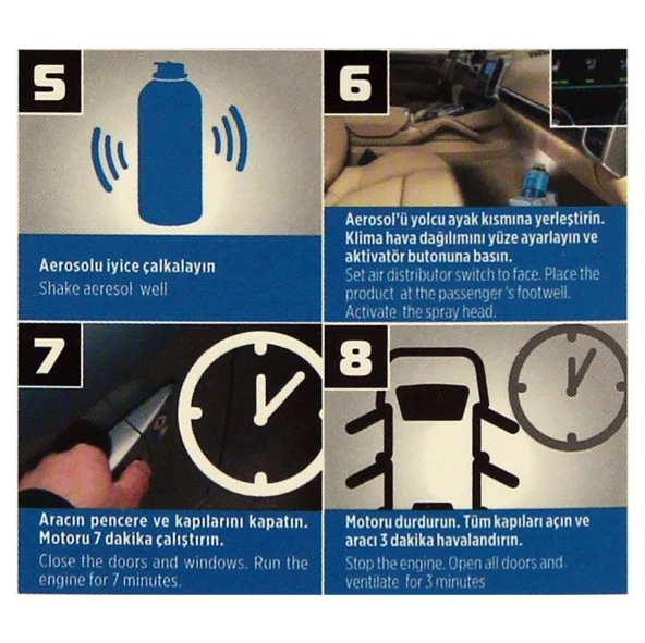 INTERWAX KLİMA FRESH - TEMİZLEYİCİ KLİMA BOMBASI - ODOR ELIMINATOR 150 ML - 3