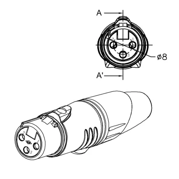 Enova XL23FB Dişi XLR Audio Konnektör - 5