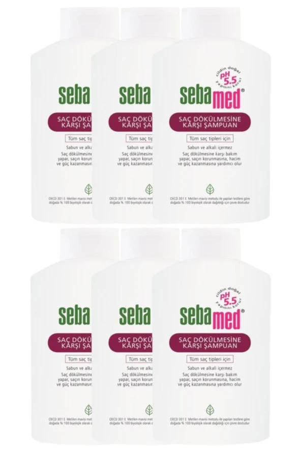 SEBAMED 6 Paket Anti Hairloss Saç Dökülmesine Karşı Şampuan 400Ml