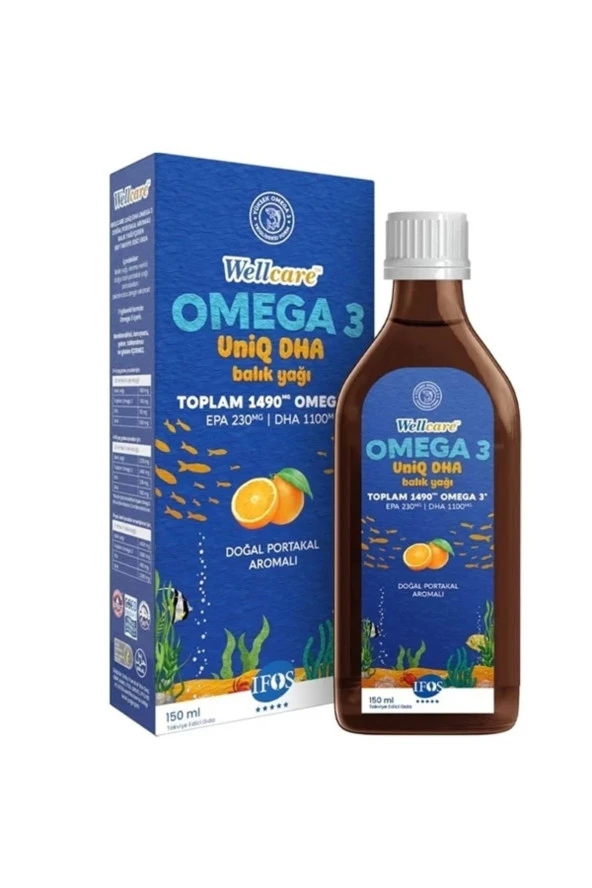 Omega 3 Uniq Dha Portakal Aromalı Balık Yağı 150 ml