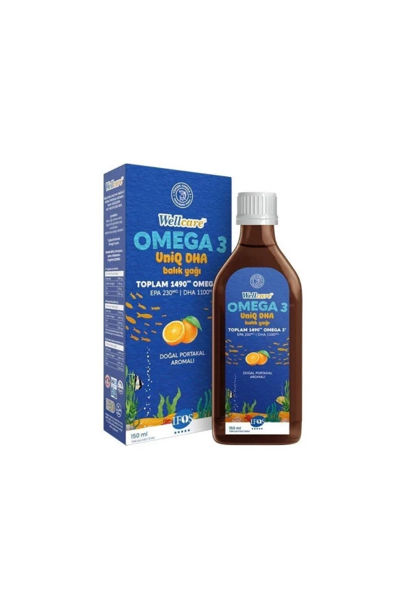 Wellcare Omega 3 Uniq Doğal Portakal Balık Yağı Sıvı 150 ml
