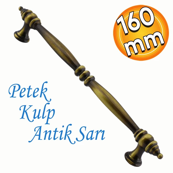 Petek Düz Metal 160 mm Eskitme Antik Sarı Mobilya Mutfak Çekmece Dolap Dolabı Kulpu Kulbu Kulpları