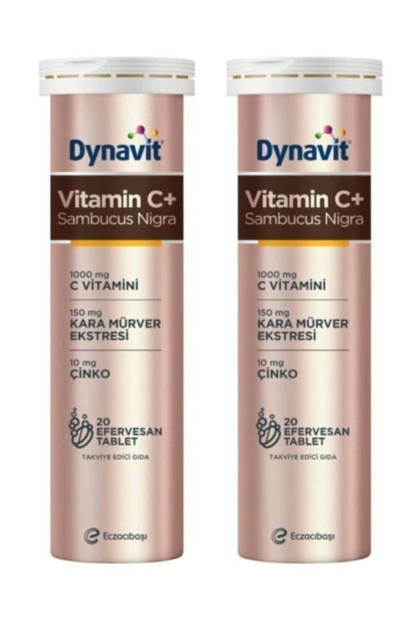 DYNAVİT Vitamin C+ Sambucus Nigra Efervesan 20 Tablet 2 Adet