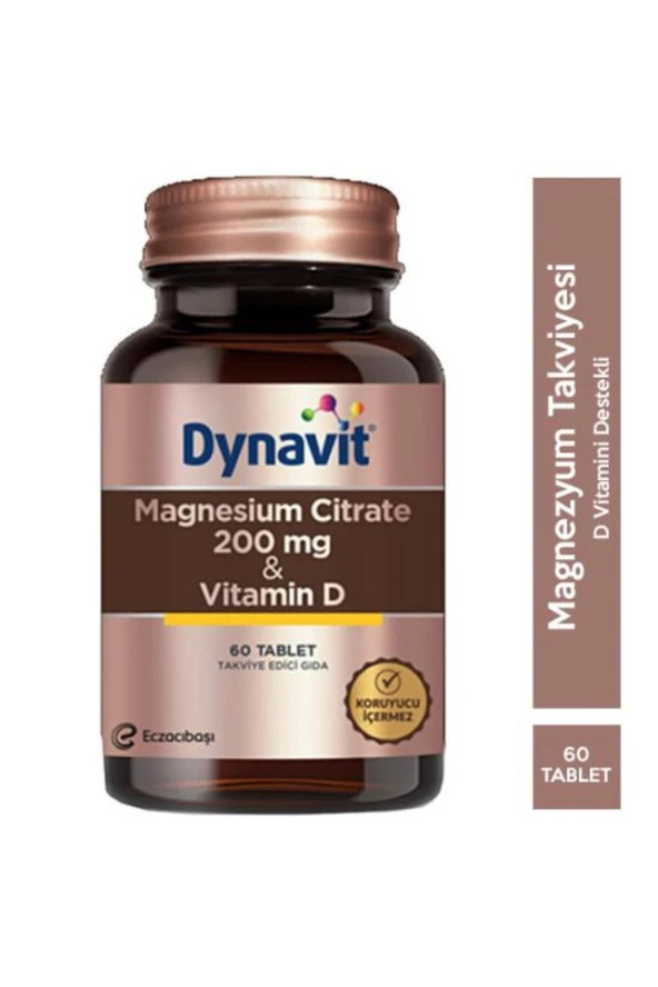 Magnesium Citrate Vitamin D 60 Tablet Magnezyum Sitrat ve D Vitamini Takviyesi