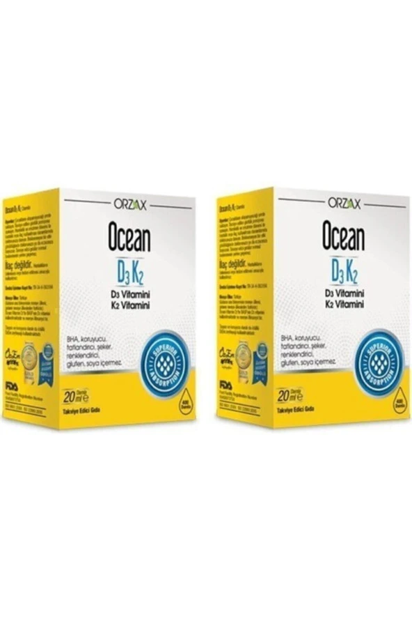 OCEAN Ocean Vitamin D3K2 Damla 20 Ml 2Li Paket