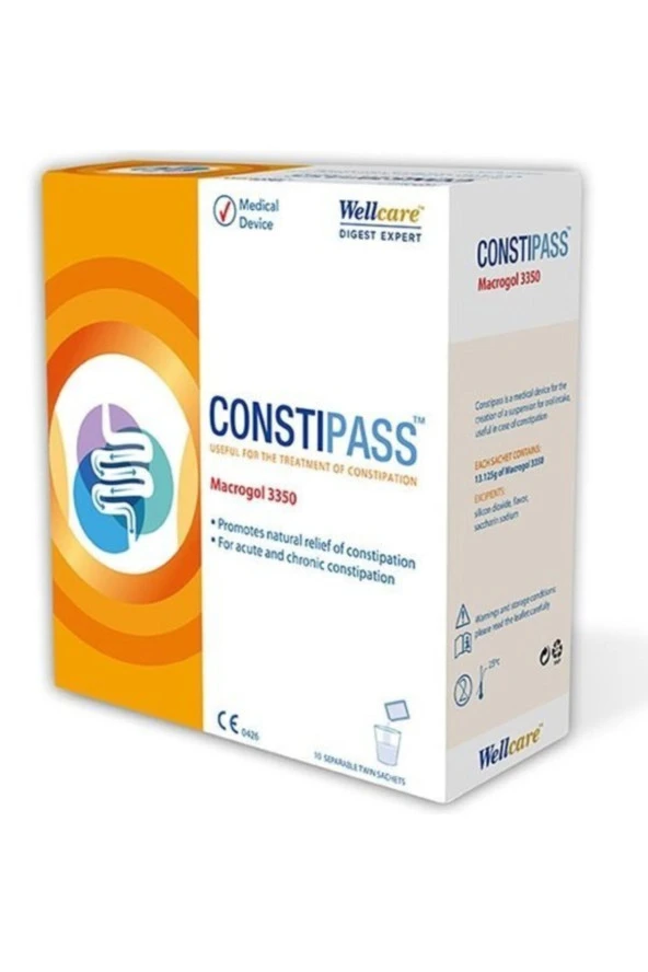 WELLCARE Constıpass Macrogol 3350 Probiyotik Içeren Takviye Edici Gıda 10 Sase