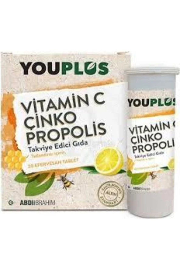 YOUPLUS Vitamin C, Çinko & Propolis 20 Efervesan Tablet