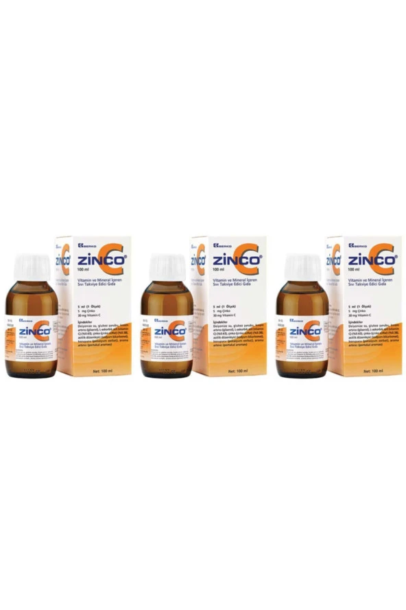 Zinco C 5 mg Şurup 100 ml 3 Kutu