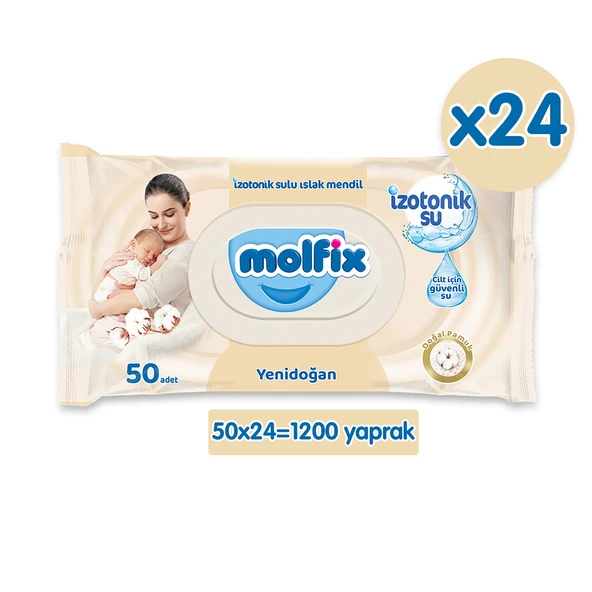 Molfix İzotonik Sulu Islak Mendil Yenidoğan 1200 Adet
