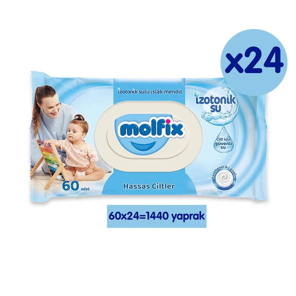 Molfix İzotonik Sulu Islak Mendil Hassas Ciltler 1440 Adet