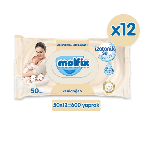 Molfix İzotonik Sulu Islak Mendil Yenidoğan 600 Adet