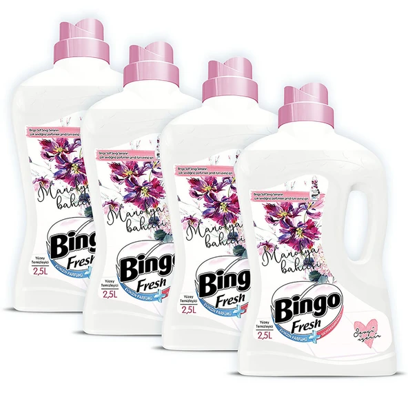 Bingo Fresh Yüzey Temizleyici 2,5 lt Manolya Ekonomi Paketi 4'lü - 2