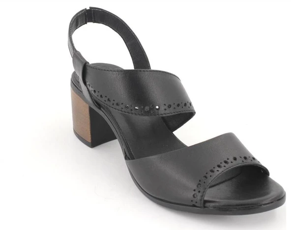 Venüs 1857207y Kadın Hakiki Deri Siyah Yeni Sezon Topuklu Sandalet - 2