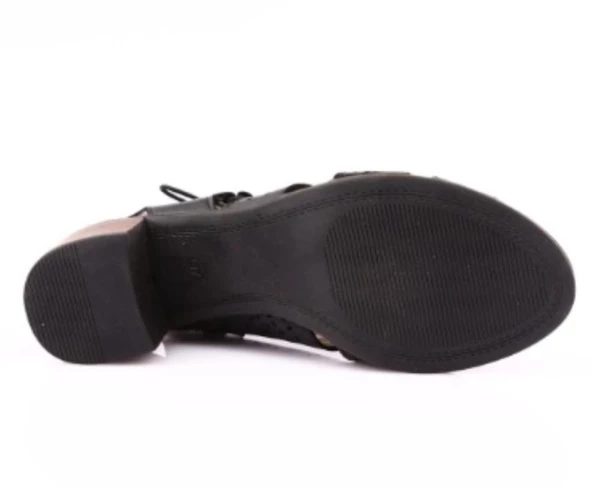 Venüs 1857204y Kadın Hakiki Deri Siyah Topuklu Sandalet - 3