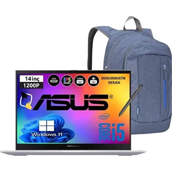 Asus Vivobook S 14 Flip TP3402VA-LZ187W Intel Core I5-1335U 24GB Ram 2tb SSD 14 IPS Dokunmatik Kalemli W11 Home Taşınabilir Bilgisayar Snertech Çanta Hediye