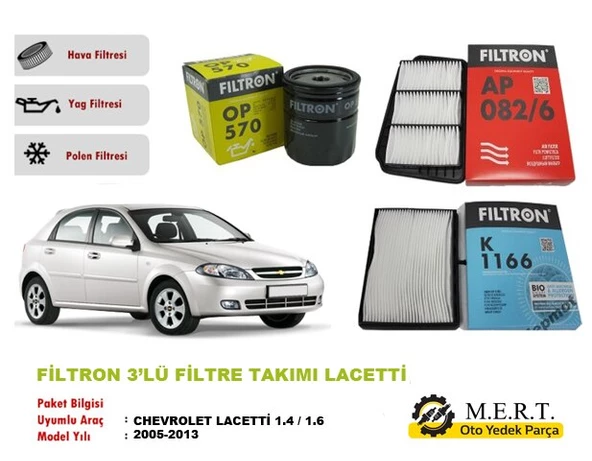 Chevrolet Lacetti 1.4 / 1.6 Filtre Bakım Seti 2005-2013 Filtron