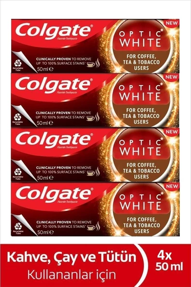 Colgate Optic White Çay-kahve-sigara 4x50 4 lü ürün görseli