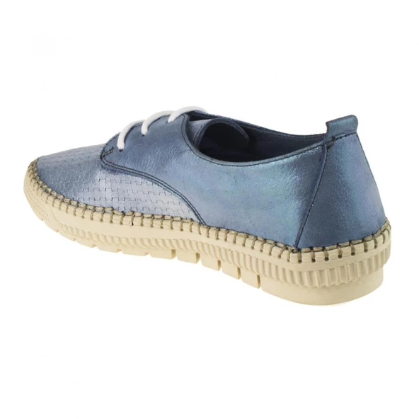 Venüs Kadın 360704y hakiki deri mavi Saraçlı yeni sezon ayakkabı - 4