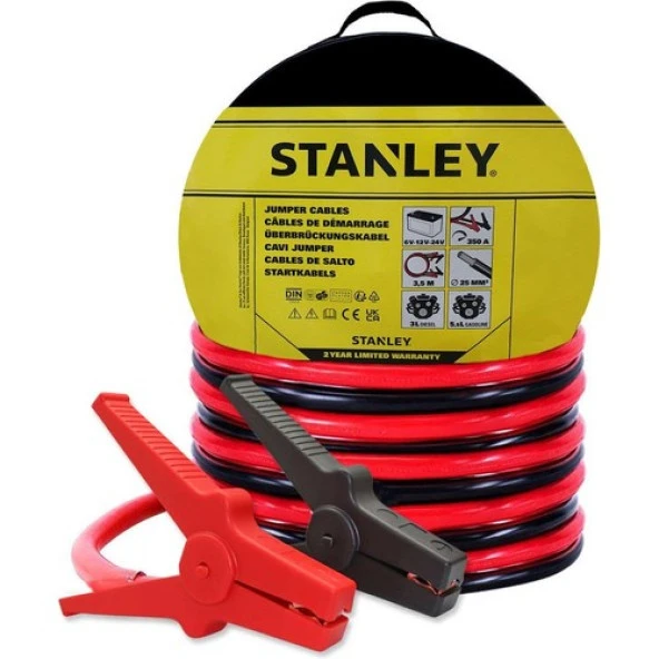 Stanley SXA15 6V/12V/24V 350AMPER 3,5metre 25MM Akü Takviye Kablosu