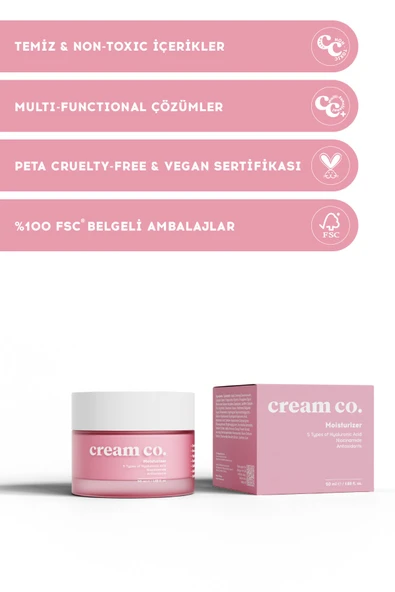 Cream Co. Moisturizer Nemlendirici Yüz Kremi 50 ml - Resim 5