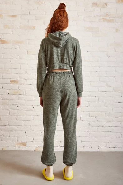 Bol Kesim Eşofman Takım Haki - Resim 6