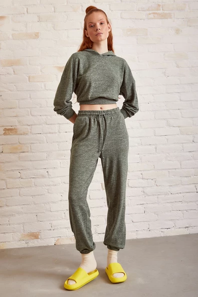 Bol Kesim Eşofman Takım Haki - Resim 2