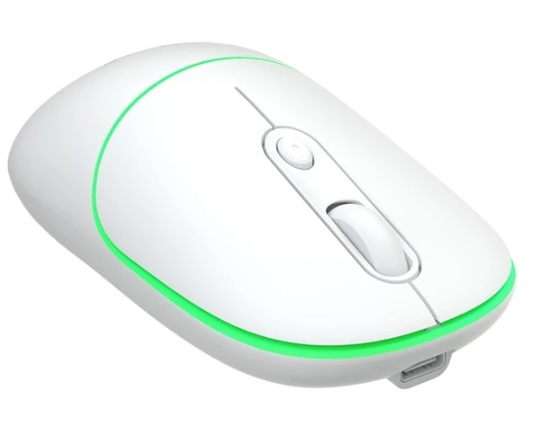 Lecoo WS210 2.4G Wifi Wireless Bluetooth Charging Mouse Beyaz - 3