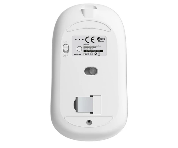Lecoo WS210 2.4G Wifi Wireless Bluetooth Charging Mouse Beyaz - 5