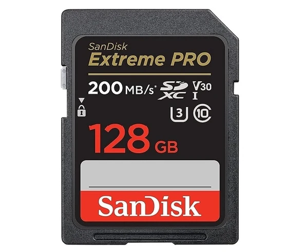 SanDisk 128GB Extreme Pro 200MB/s 90MB/s SDXC V30 UHS-I U3 Hafıza Kartı SDSDXXD-128G-GN4IN