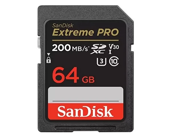 SanDisk 64GB Extreme Pro 200Mbs SDXC V30 UHS-I U3 Hafıza Kartı SDSDXXU-064G-GN4IN