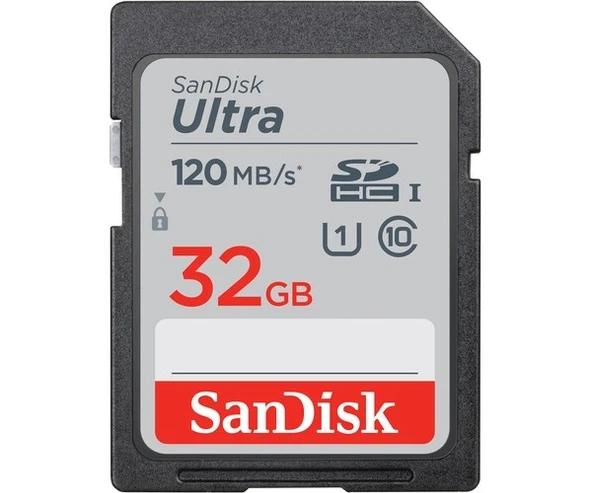 Sandisk 32GB Ultra Class 10 120MB/S Hafıza Kartı (SDSDUN4-032G-GN6IN)