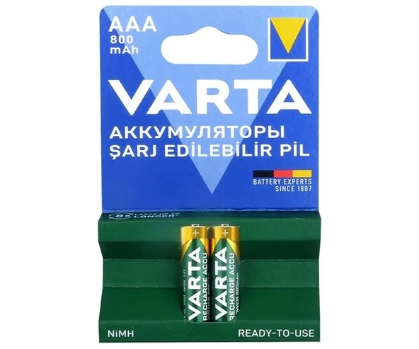 Varta 800 mAh AAA İnce Şarj Edilebilir Pil (2 Adet)