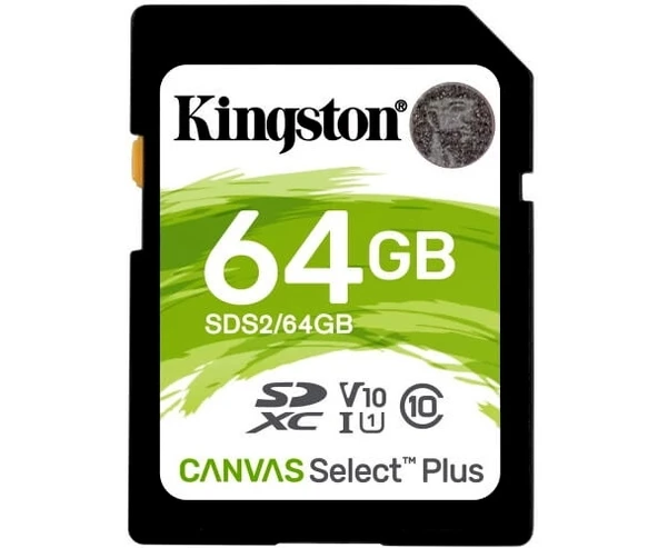 Kingston 64GB SDXC CL10 UHS-I U1 V10 SD Hafıza Kart SDS2/64GB