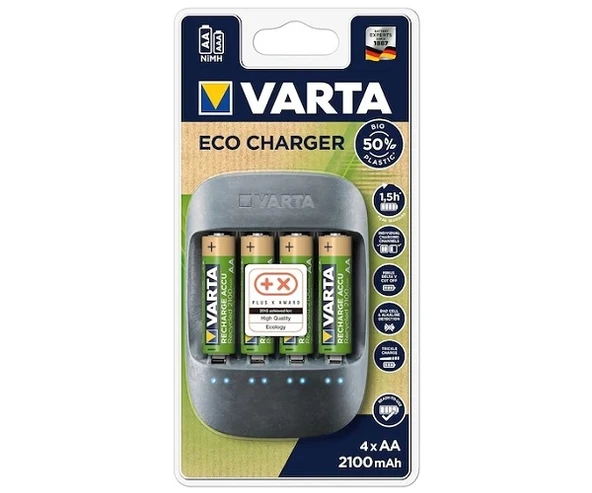 Varta Eco Şarj Cihazı ve 4x2100Mah AA Büyük Kalem Pil